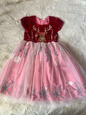 Toddler Girls Reindeer Christmas Dress